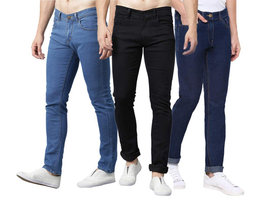 Men Regular fit Mid Rise Jeans Pack of 3