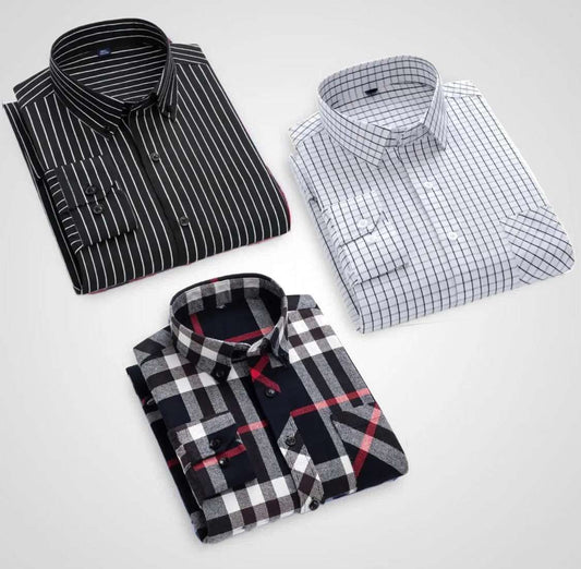 Black, Treat, Dezire (Pack Of 3) Checked Cotton Shirt