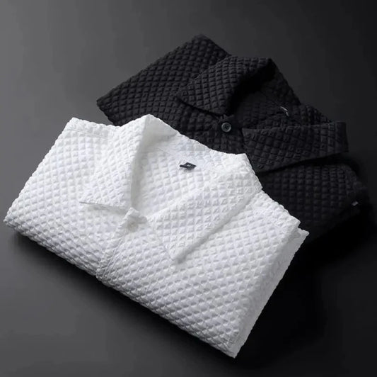 Imported Fabric Bubble Popcorn (Black and White) Plain Premium Cotton Shirts( WITH POCKET)