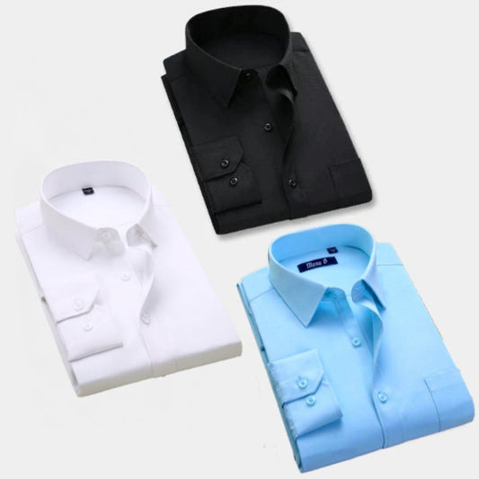 Plain Premium Cotton Shirts code-c(Pack Of 3)
