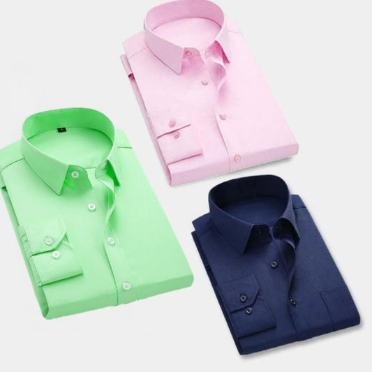 Plain Premium Cotton Shirts code-D(Pack Of 3)