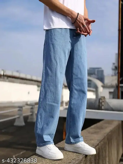 Men Straight Fit Mid Rise Jeans