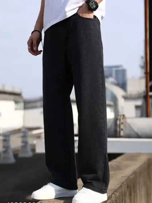 Men Straight Fit Mid Rise Jeans