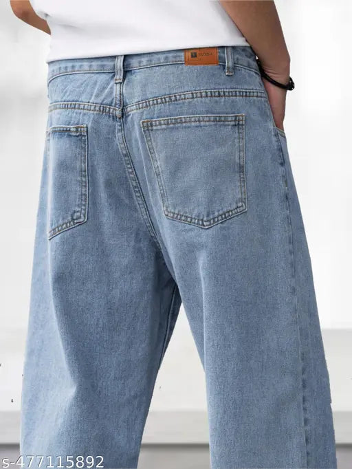 Men Straight Fit Mid Rise Jeans