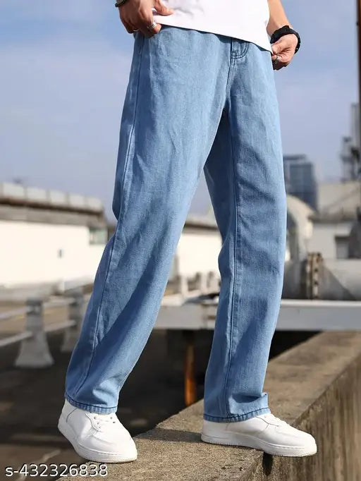 Men Straight Fit Mid Rise Jeans