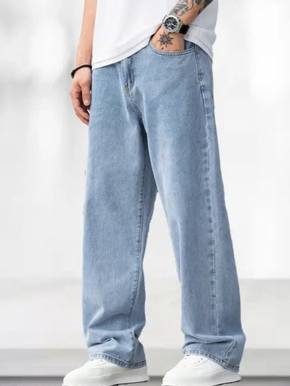Men Straight Fit Mid Rise Jeans