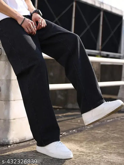 Men Straight Fit Mid Rise Jeans
