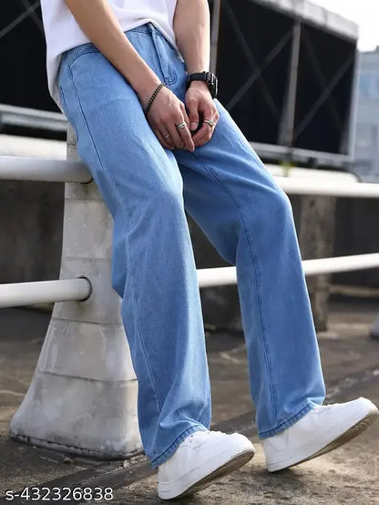 Men Straight Fit Mid Rise Jeans